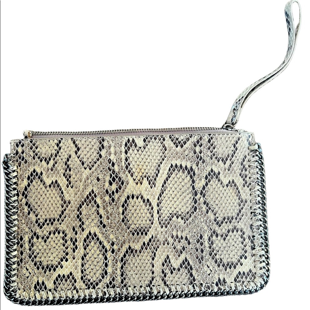 Mango Flat Clutch Bag - Faux Snake Leather
